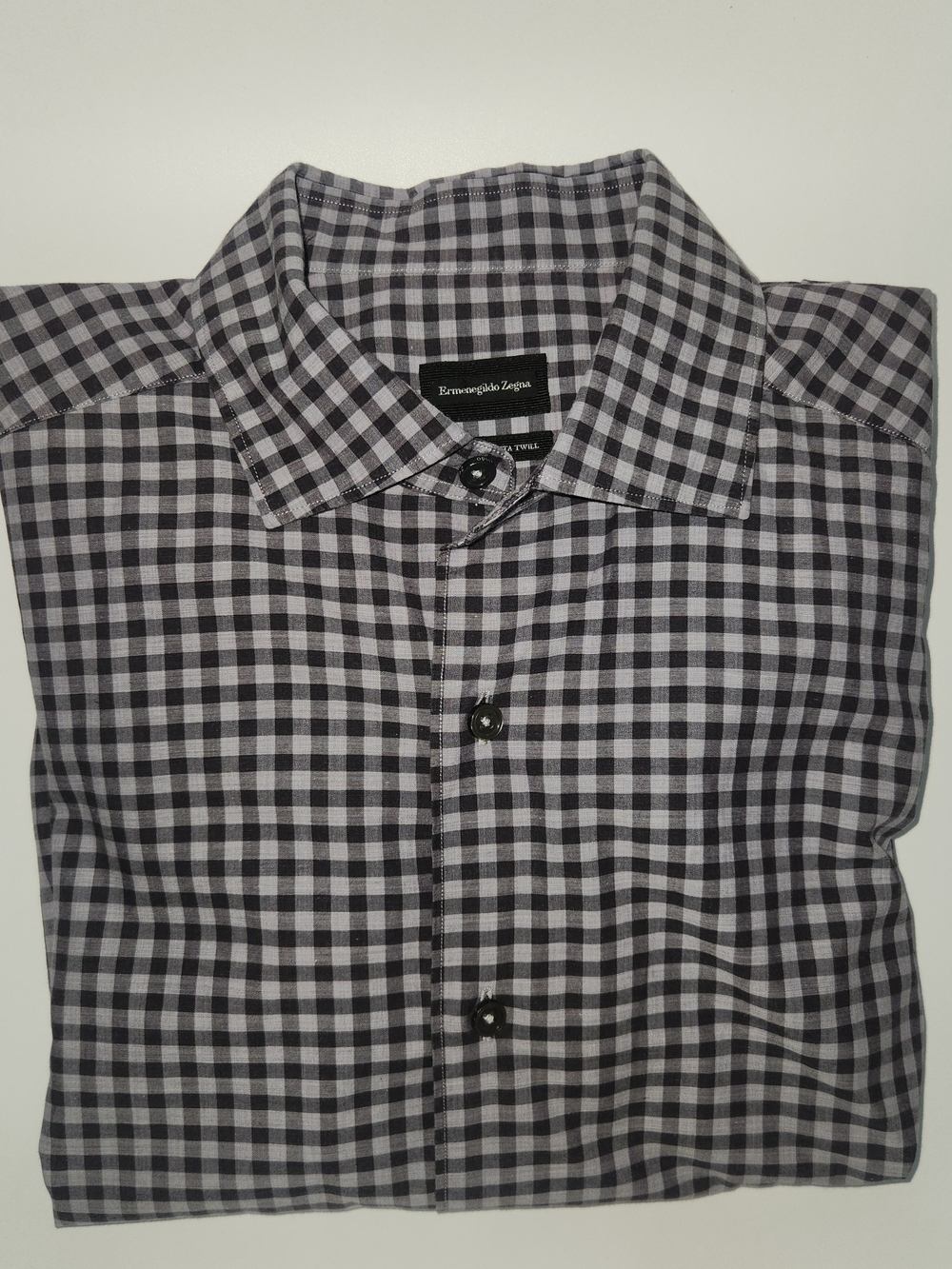 Ermenegildo Zegna  Centoquanta  Twill Casual Button-Down Shirt